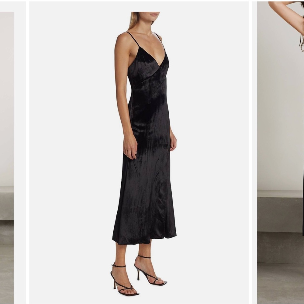 Black velvet Alice and Olivia midi dress